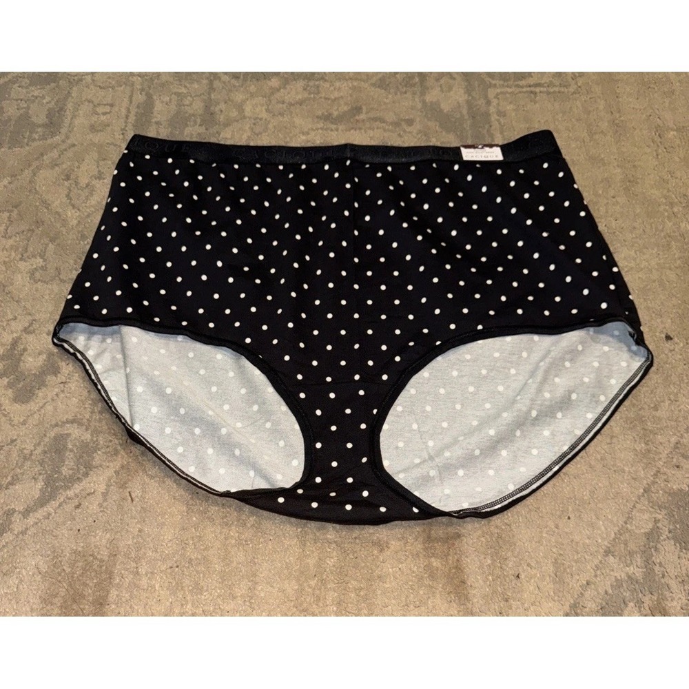 Lane Bryant Black‎ Polka Dotted Cotton High-Waist Brief Panty Plus Size 26 / 28